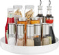 Ovicar Lazy Susan Cabinet Organizer - 11 inch Metal Turntable Lazy Susan for Kitchen Spice Rack Pantry Cupboard Bathroom Countertop Refrigerator Table Storage, White