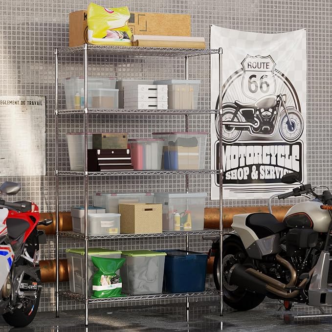 24" Deep x 48" Wide x 86" Height Wire Shelving Kit | 5-Tier | NSF Commercial Storage Rack Unit