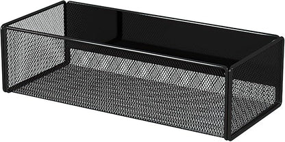 Magnetic Basket Organizer Holder for Fridge Magnetic Storage Bin Box Containers for Refrigerator Whiteboard Classroom (Large, Black)