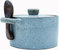 12 oz Ceramic Salt Cellar with Lid & Wooden Spoon,Countertop Salt Container,Sugar Bowl,Spices Jar| Artisan Kitchen Decor(Gray)