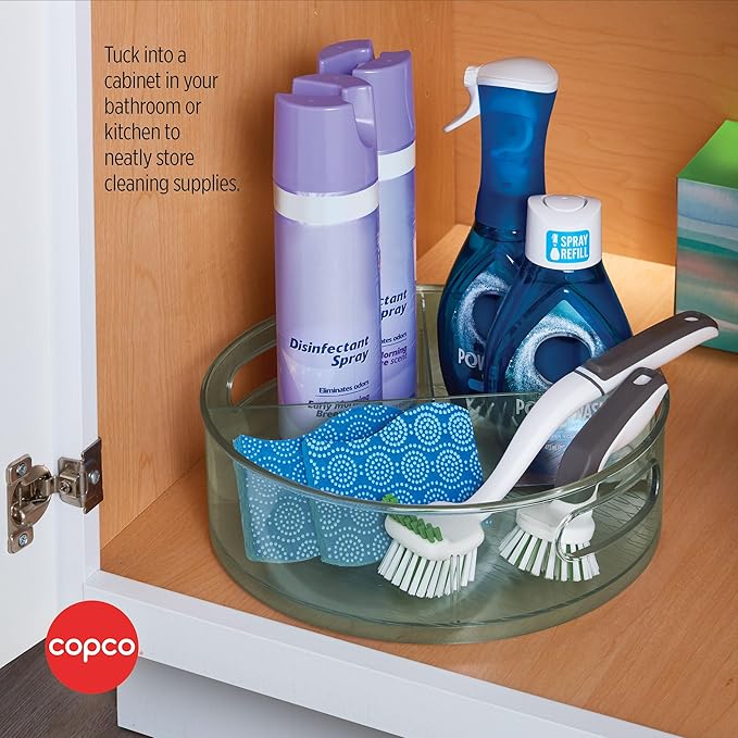 Copco Storage Turntable with Removable Dividers, 12 Inch, Clear