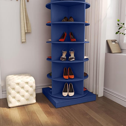 HomVent Rotating Shoe Rack, 7-Tier Spinning Shoe Rack Tower, Free Standing 360° Revolving Shoe Organizer Shoe Storage Shelf Hold Over 28 Pairs Shoes for Entryway Living Room