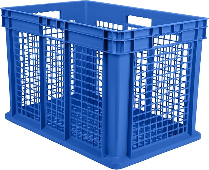 Hudson Exchange 24 x 16 x 16" Mesh Straight Wall Handled Storage Container Tote, Blue