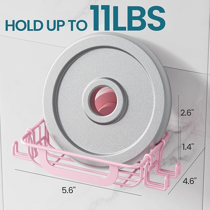 TAILI Soap Bar Holder Dish with Hooks, Shower Soap Tray Saver Suction Cup with Razor Holder for Wall, Rustproof Stainless Steel Bath Shampoo Caddy for Bathroom Accessories Organizer,Pink