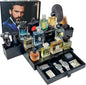 Wooden Cologne Organizer for Men 3 Tier | Black Perfume Holder Shelf for Dresser | High Grade Velvet Lining and Stylish Gift Box | Uncluttered Design Perfume Display Stand