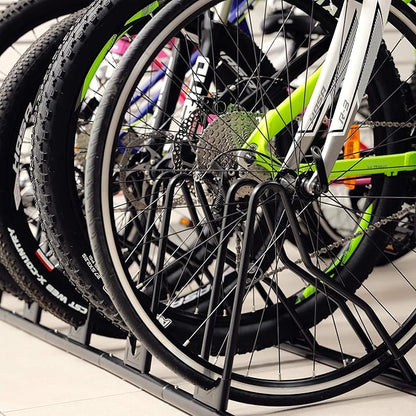 CyclingDeal Bicycle Floor Parking Rack Stand - for Mountain MTB Road Bike - Indoor Home Garage Storage - Classic 6 Bikes