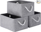 Storage Baskets for Shelves 13.8x9.8x6.7 Inch, Foldable Fabric Storage Bins with Handles, Small Storage Baskets for Organizing Closet, Office, Home Organization (3-Pack, Gray)