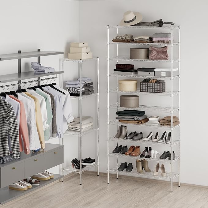 14" Deep x 42" Wide x 96" Height Wire Shelving Kit | 10-Tier | NSF Commercial Storage Rack Unit