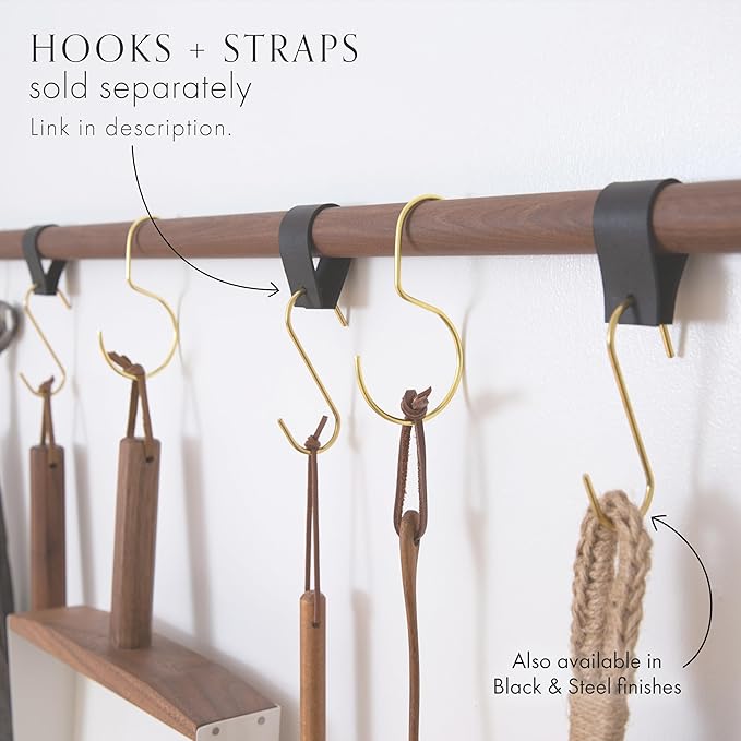 Hanging Under-Cabinet Multipurpose Rack Storage Rail, Under-shelf Storage, utensil, pot & pan suspended leather storage Hanger cup hook