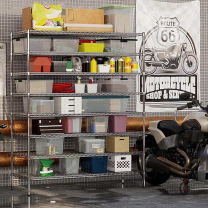 24" Deep x 60" Wide x 74" Height Wire Shelving Kit | 8-Tier | NSF Commercial Storage Rack Unit