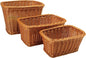 Rectangular Plastic Woven Baskets- Mixed Sizes Set of 3