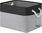 Large Storage Baskets- 15x11x10 inch Storage Bins for Shelves and Closet Organizing, Foldable Fabric Bin for Home Organization Clothes and Laundry (1-Pack, Black&Gray)