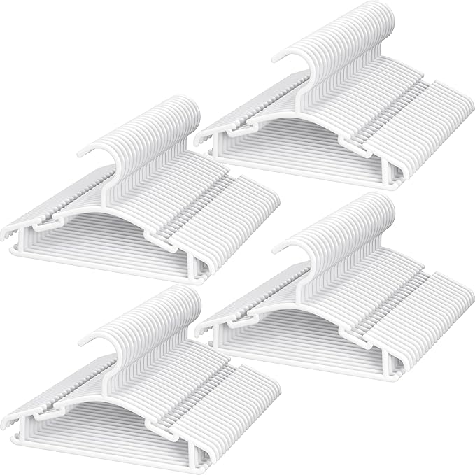 GoodtoU Baby Hangers 100Pack Kids Plastic Baby Clothes Hangers for Closet Small Children Infant Toddler Child, White