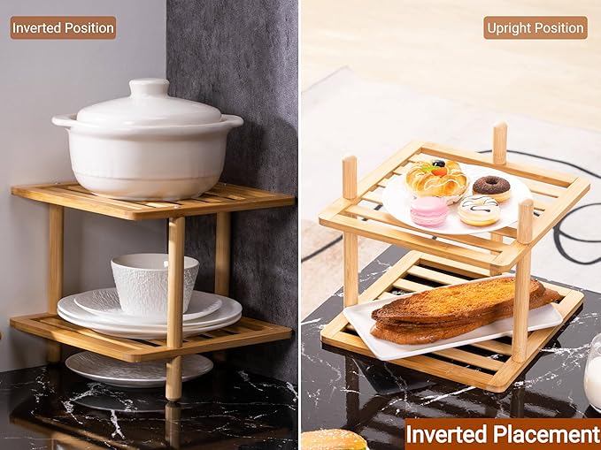 2-Tier Vertical Shoe Rack - Tall Narrow Shoe Rack Organizer for Small Spaces,Bamboo Shoen Shelf for Entryway,Closet,Corner,Doorway,Skinny Shoe Shelf Space Saving Shoe Storage (Natural, 2-Tier)