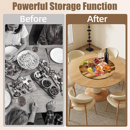 20'' Acacia Wooden Lazy Susan for Table Top,Large Lazy Susan for Dining Table,Table Turntable Storage,Extra Large Lazy Susans Organizer with Durable,Turning Turntable for Cabinet,Countertop or Pantry