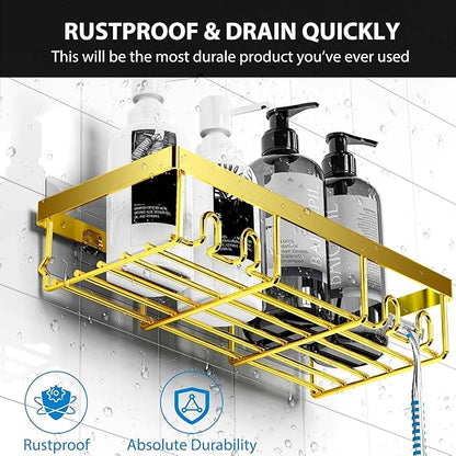 Moforoco Adhesive Shower Caddy Organizer Shelves Rack - 5 Pack Corner Bathroom Storage Organization, Home & Kitchen Decor Inside RV Accessories, Hanging First Apartment Household Camper Essentials