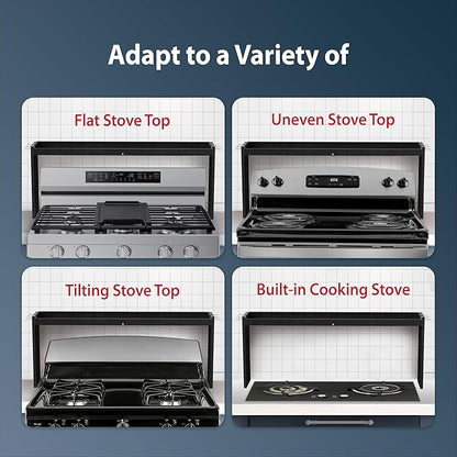 IIIOIIIA Bamboo Over the Stove Spice Shelf for Kitchen, 31.5" Spice Rack Organizer Shelf with 6 hooks, 11.4" Height Extra Storage Countertop, Easy to Assemble, Black