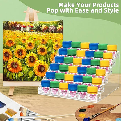 Umirokin Nail Polish Organizer, 6 Tiers Acrylic Paint Rack, Clear Display Holder Storage for Ink Gel Nail Polish Sunglasses Essential Oil Holds up to 54-72 Bottles