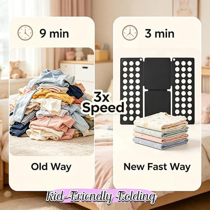 Mini Toddler Shirt Folding Board & Shirt Folder (Ages 1-7), Small Portable Clothes Folder, Build Independence & Fine Motor Skills