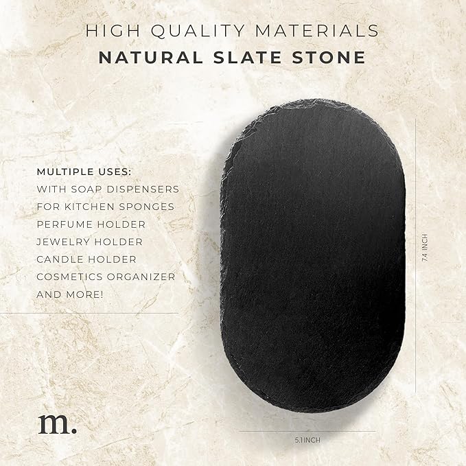 MaisoNovo Stone Soap Tray - Dish soap Dispenser for CounterTop - Bathroom Trays