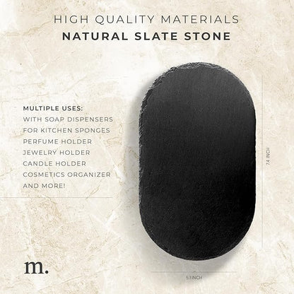 MaisoNovo Stone Soap Tray - Dish soap Dispenser for CounterTop - Bathroom Trays