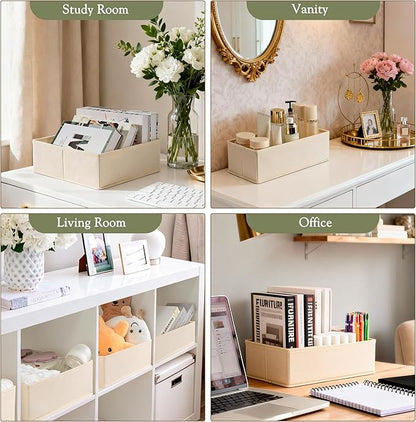Criusia Drawer Organizer 18-Piece Set, Dresser Organizer for Baby Clothes, Foldable Closet Storage & Drawer Dividers for Underwear, Socks, Nursery (Beige)