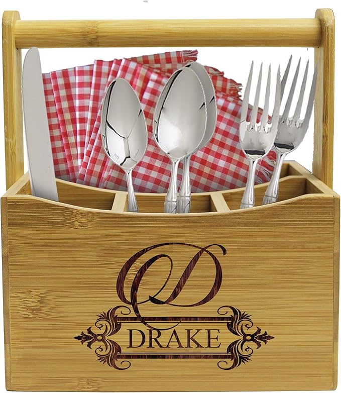 My Personal Memories Personalized Kitchen Utensil Holder Picnic Caddy - Custom Monogrammed