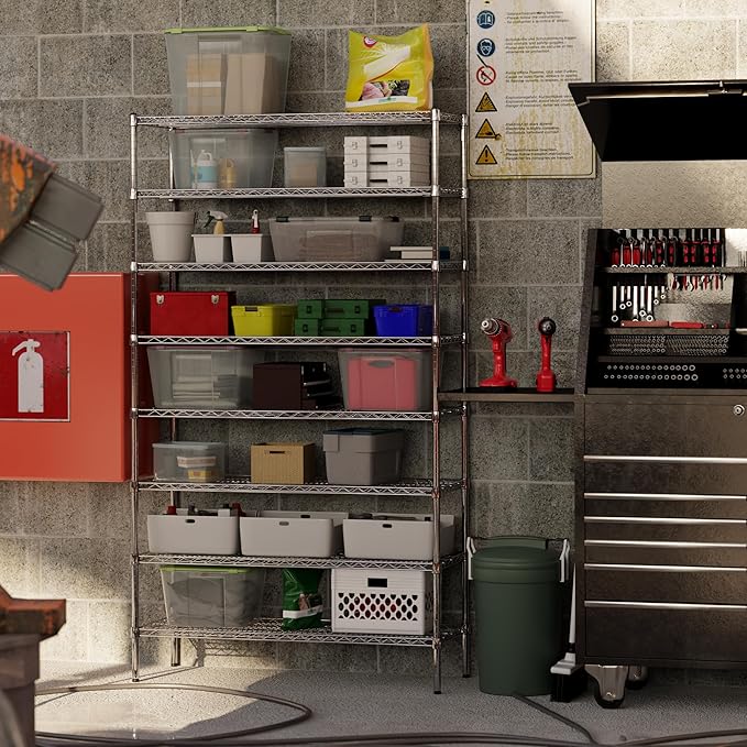 18" Deep x 48" Wide x 86" Height Wire Shelving Kit | 8-Tier | NSF Commercial Storage Rack Unit