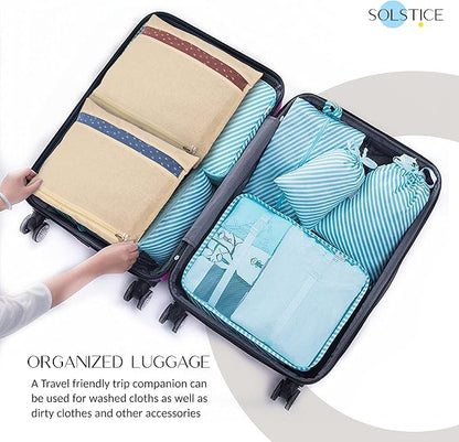 SOLSTICE Cotton Saree Bags, Covers for Storage Set with Zip Closure for Clothes Bags and Wardrobe Organizer with Transparent mesh window (16 x 14 Inches) (Pack 0f 12)