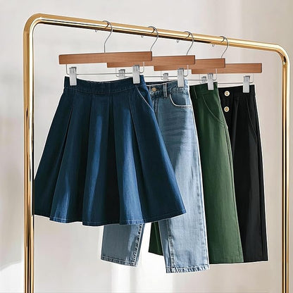 Quality Hangers Wooden Pants Hangers - 10-Pack Swivel Hook Cloth Hanger Set - Lotus Wood Skirt, Pant, Shorts and Slack Hangers with Adjustable Clip (Walnut - Chrome Hook, 10)