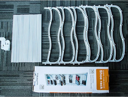 Fancy Buying Over The Door Shoe Rack Holder - 36 Pair Shoes Hanging Shelf Storage Shoe Organizer with Hooks