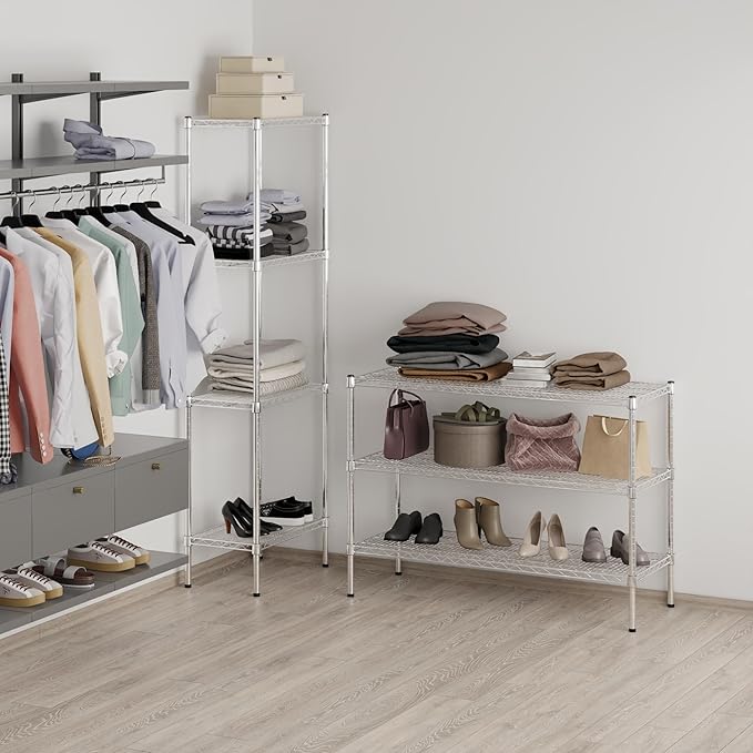 18" Deep x 48" Wide x 34" Height Wire Shelving Kit | 3-Tier | NSF Commercial Storage Rack Unit
