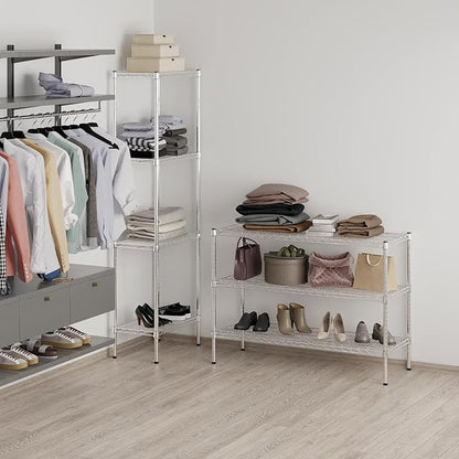 18" Deep x 48" Wide x 34" Height Wire Shelving Kit | 3-Tier | NSF Commercial Storage Rack Unit