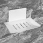 Soap Dishes for Bathroom, Bar Soap Holder with Self Draining Tray, Soap Tray for Shower Wall, 5 Slot Self-Adhesive Soap Container (White)