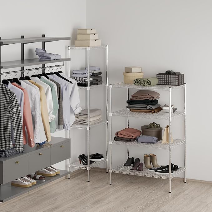 24" Deep x 36" Wide x 54" Height Wire Shelving Kit | 4-Tier | NSF Commercial Storage Rack Unit
