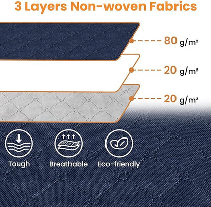 Fab totes 24 Gallons Clothes Storage, Foldable Thick Fabric Blanket Storage Bags,Containers for Organizing Bedroom, Closet, Clothing, Comforter,Organization with Handle (8 Pack,Blue)