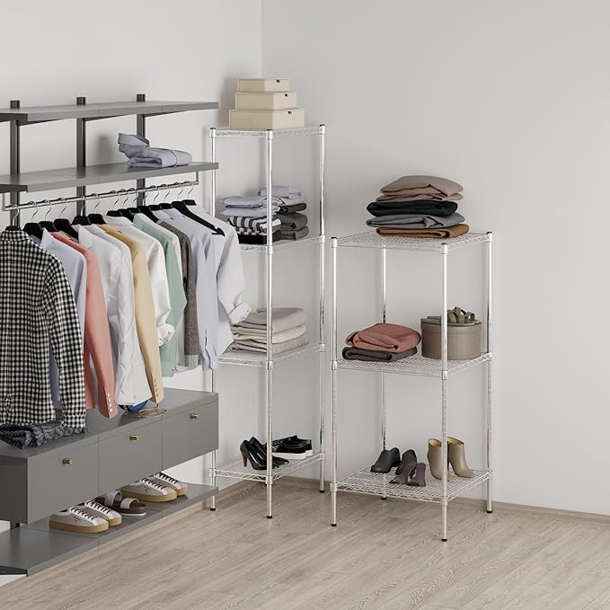 24" Deep x 24" Wide x 54" Height Wire Shelving Kit | 3-Tier | NSF Commercial Storage Rack Unit
