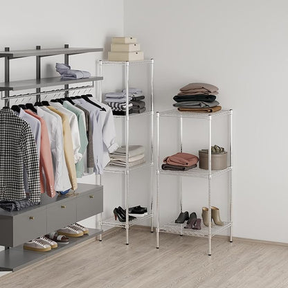 24" Deep x 24" Wide x 54" Height Wire Shelving Kit | 3-Tier | NSF Commercial Storage Rack Unit