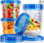 Canfanni 8 Pack-24 OZ Freezer Storage Containers, Plastic Soup Container with Lids, BPA Free Food Storage Containers with Twist Top Lids, Reusable, Microwave and Dishwasher Safe