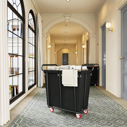 Gewudraw Large Laundry Hamper with Wheels, 360L Rolling Big Laundry Basket for Clothes Storage, Heavy Duty Extra Large Rolling Laundry Cart with Handle, Steel Frame, Waterproof Liner,95.1 Gallons.