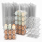 100PCS Egg Cartons Cheap Bulk, Large Egg Cartons Plastic 6 Count, Half Dozen Reusable Egg Container Holder for Storing, Sharing, Selling, Clear Egg Cartons for Home Ranch Farm Market-2x3 Grids