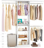 Besiost 48" Closet Organizer System, 4FT Closet System for Small Closets with 4 Hanging Rods & 3 Shelves, 80"H Small Closet Organizers and Storage for Bedrooms, Cloakrooms, White