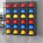 Stackable Safety Helmet Storage Boxes, Large Adjustable Hard Hat Placement Organizer Rack with Wheels for Construction Site/Garage/Workshop/Factory Helmet Display Shelf (4 * 6)