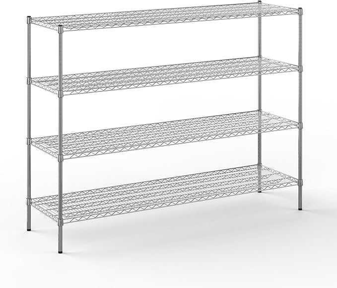 21" Deep x 72" Wide x 54" Height Wire Shelving Kit | 4-Tier | NSF Commercial Storage Rack Unit