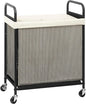 STORAGE MANIAC Rolling Laundry Hamper with Wheels 2-Section Laundry Sorter Rolling Laundrys Basket on Wheels with Removable Bag Clothes Hamper Laundrys Organizer Cart Bathroom Bedroom 100L Beige