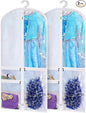 Kimbora Costume Dance Garment Bag with 3 Clear Zipper Pockets for Suits Dress Cover, Travel & Competitions Protector, Set of 2