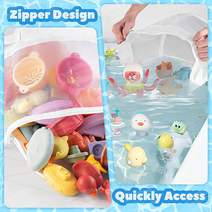UNEEDE Bath Toy Organizer,4 Gallons Bathtub Toy Storage Organizer,Quick Access Bath Toy Holder For Bathtub,Baby Organizer,Quick Dry Baby For Tub,Mesh Shower Caddy
