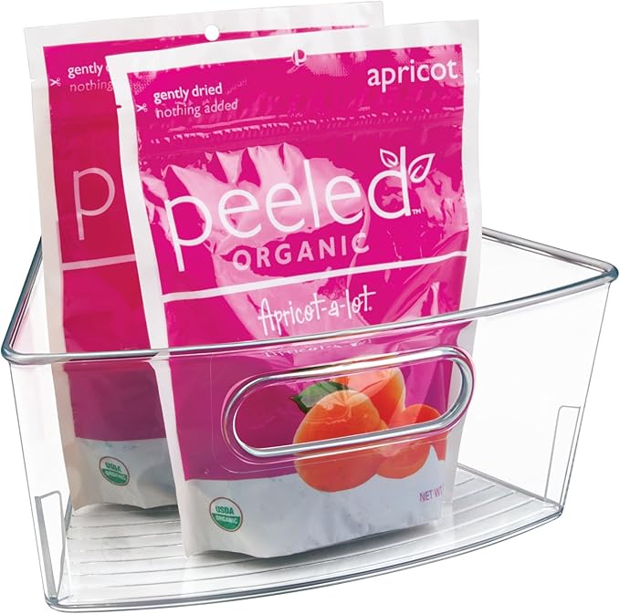 iDesign Plastic Lazy Susan Cabinet Storage Bin, 1/8 Wedge Container for Kitchen, Pantry, Counter, BPA-Free, 10.25" x 9.5" x 4", Clear