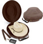 CASEMATIX Cowboy Hat Box - Portable Hat Storage for Brims Up To 4.75" - Hard Shell Case with Carry Strap, ID Slot and Foam Insert for Dipping Brims, Brown