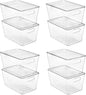 Vtopmart 8 Pack Clear Stackable Storage Bins with Lids, Large Plastic Containers with Handle for Pantry Organization and Storage,Perfect for Kitchen, Fridge, Cabinet, Bathroom Organizer